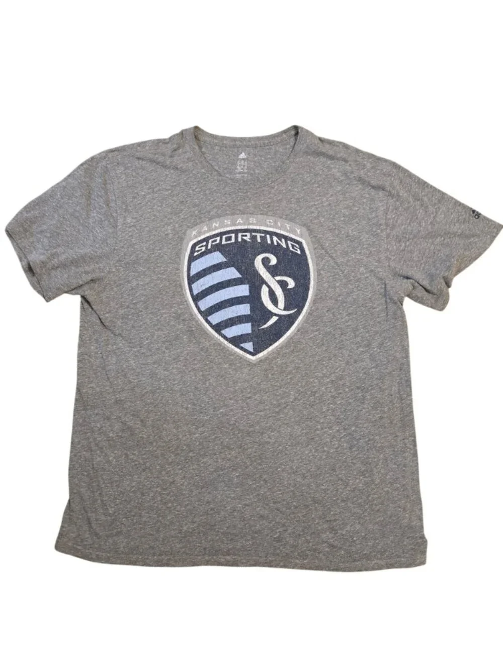 Adidas Kansas City Sporting 2XL Heather Gray T Shirt Soccer Team KC